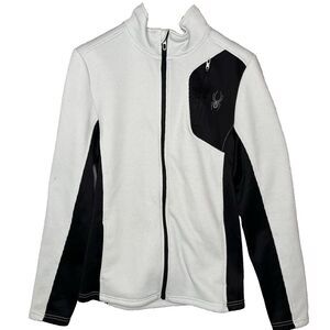Spyder Grey Raider Waffle Soft Shell Fleece Zip Up Jacket Sweater Pockets Medium